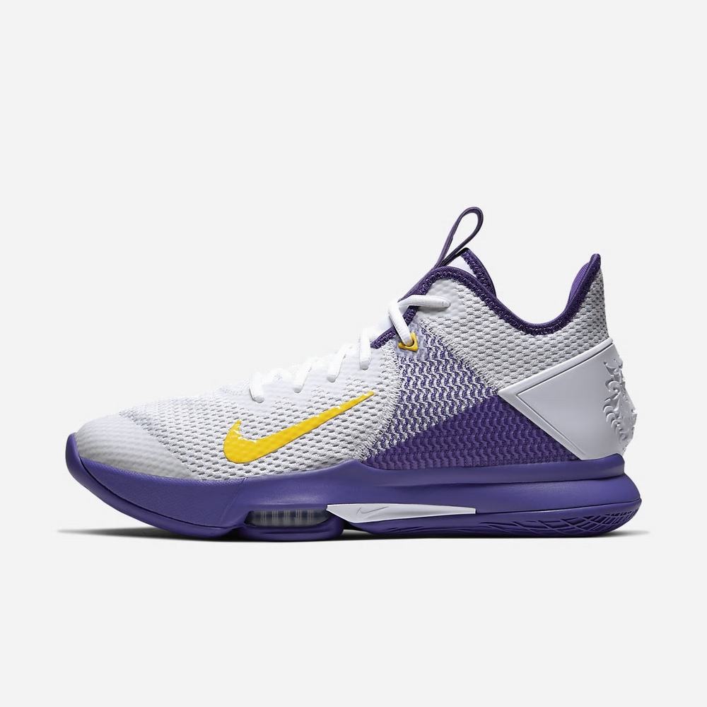 Chaussure De Basket Nike LeBron Witness 4 Blanche 3570-941 White/Field Purple/Pure Platinum/Amarillo Homme | SXH-33428848